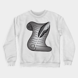 Book and feather symbol - Masonic symbol of Historian for Blue Lodge Freemasonry Crewneck Sweatshirt